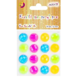 KRYSZTAŁKI SAMOPRZYLEPNE ALIGA 12MM 16SZT NEON