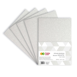 ARKUSZE PIANKOWE BROKATOWE HAPPY COLOR WHITE 5 SZTUK