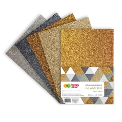 ARKUSZE PIANKOWE BROKATOWE HAPPY COLOR GLAMOUR 5 SZTUK