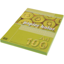 PAPIER KOLOROWY A4 KRESKA 80G/M2 100 ARKUSZY ZIELONY JASNY