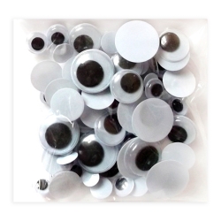 RUCHOME OCZKA SAMOPPRZYLEPNE DPCRAFT CZARNE MIX 75SZT