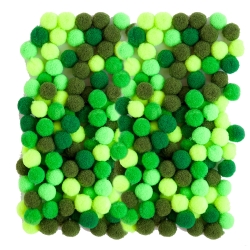 POMPONY POLIESTROWE DPCRAFT 1CM MIX ZIELONY 120SZT