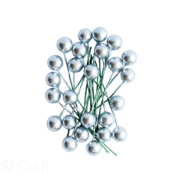 OWOCE OSTROKRZEWU DPCRAFT 1,2CM SREBRNE 24SZT