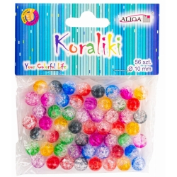 KORALIKI PLASTIKOWE ALIGA 10MM 56SZT MIX KOLOR