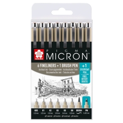 KOMPLET CIENKOPISÓW SAKURA PIGMA MICRON SET 7+1